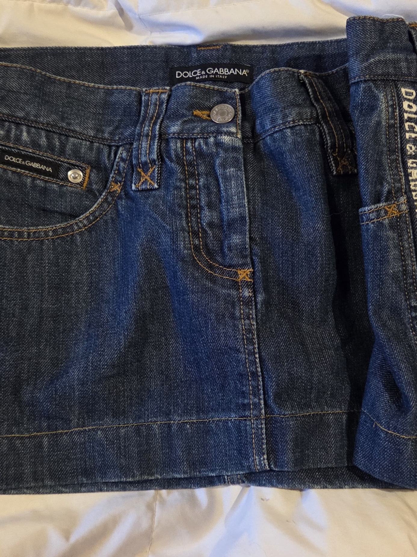 Dolce & Gabbana Dark Blue Denim Mini Skirt